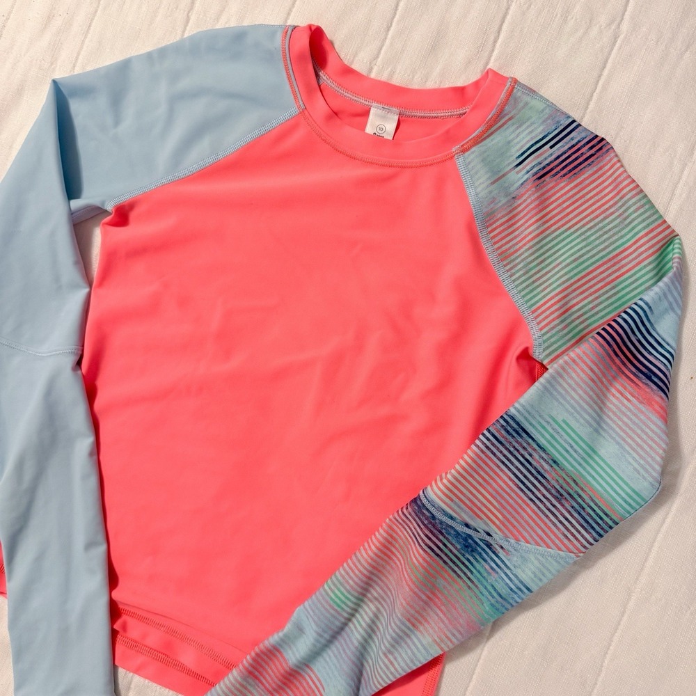 Ivivva by Lululemon Rash Guard Sun Swim Shirt Top‎ Girl's 10 Long Sleeve